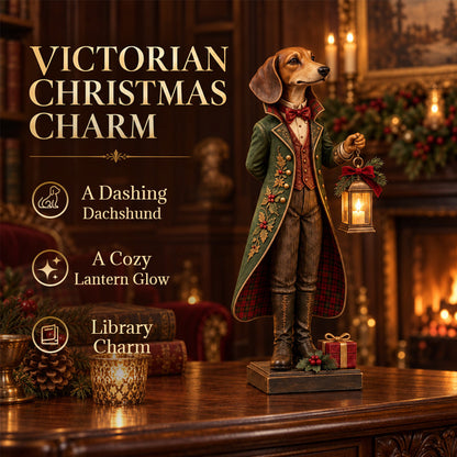 🐶Kerstversiering in de vorm van een teckel-lantaarn