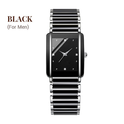 ⌚Modieus vierkant keramisch quartzhorloge