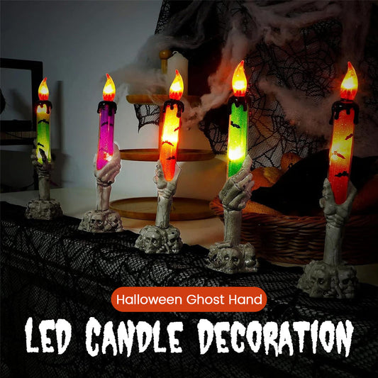 LED-kaarsdecoratie in de vorm van een spookhand voor Hallowee