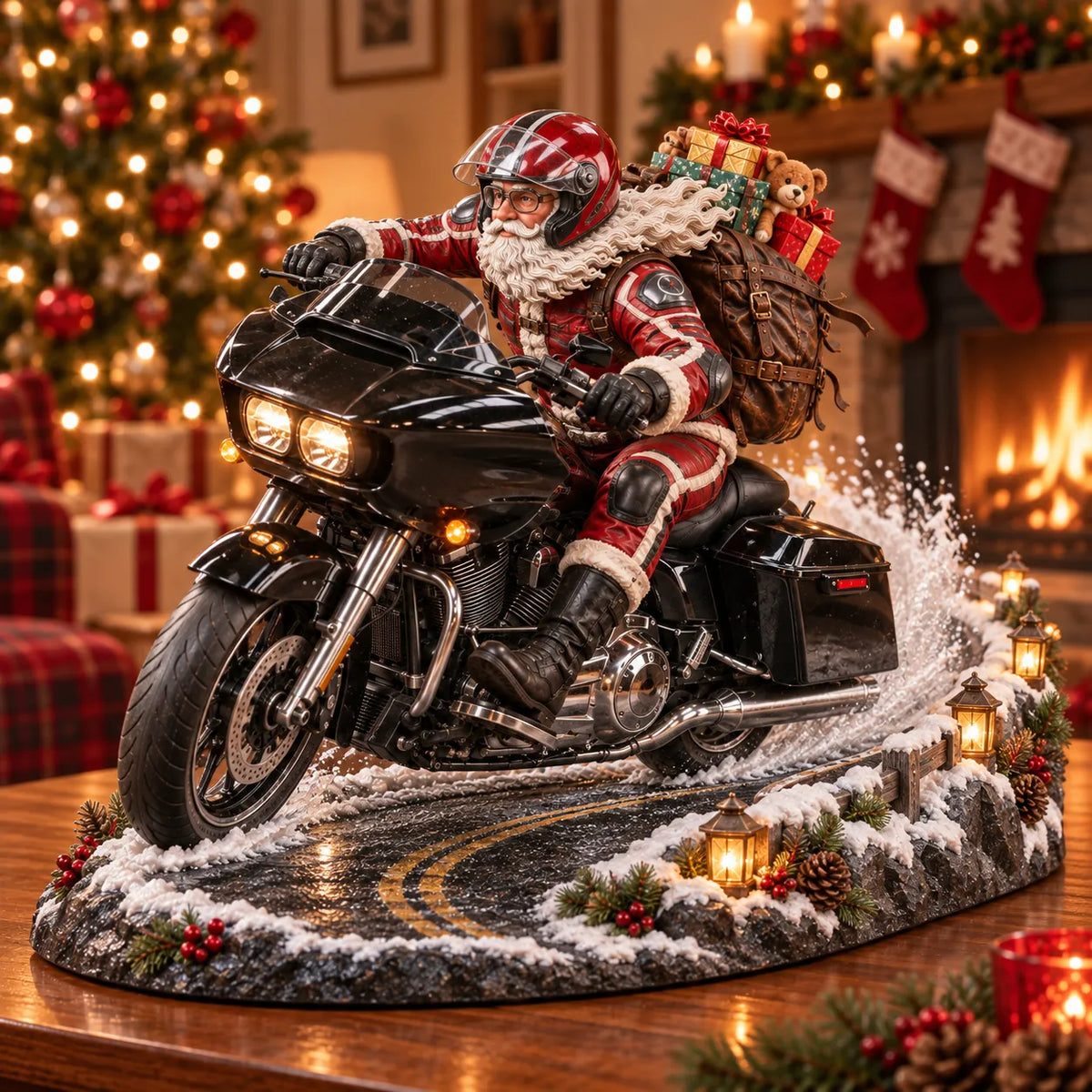 🏍️🎅 De terugreis van de kerstman – Kerstcollectie met motortour-souvenirs💨