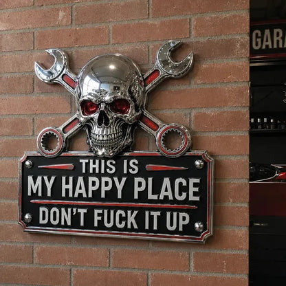 🔥Vaderdag: 49% korting 💀“This Is My Happy Place” - muurbord voor in de garage