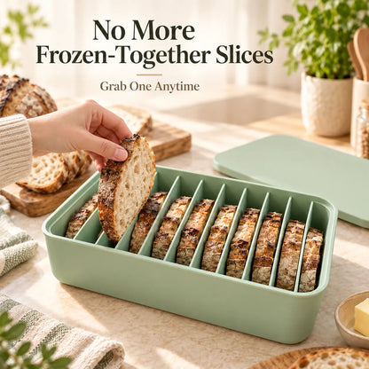 🍞 Siliconen broodvriesdoos met 11 vakjes — Bewaar sneetjes zuurdesembrood apart ❄️