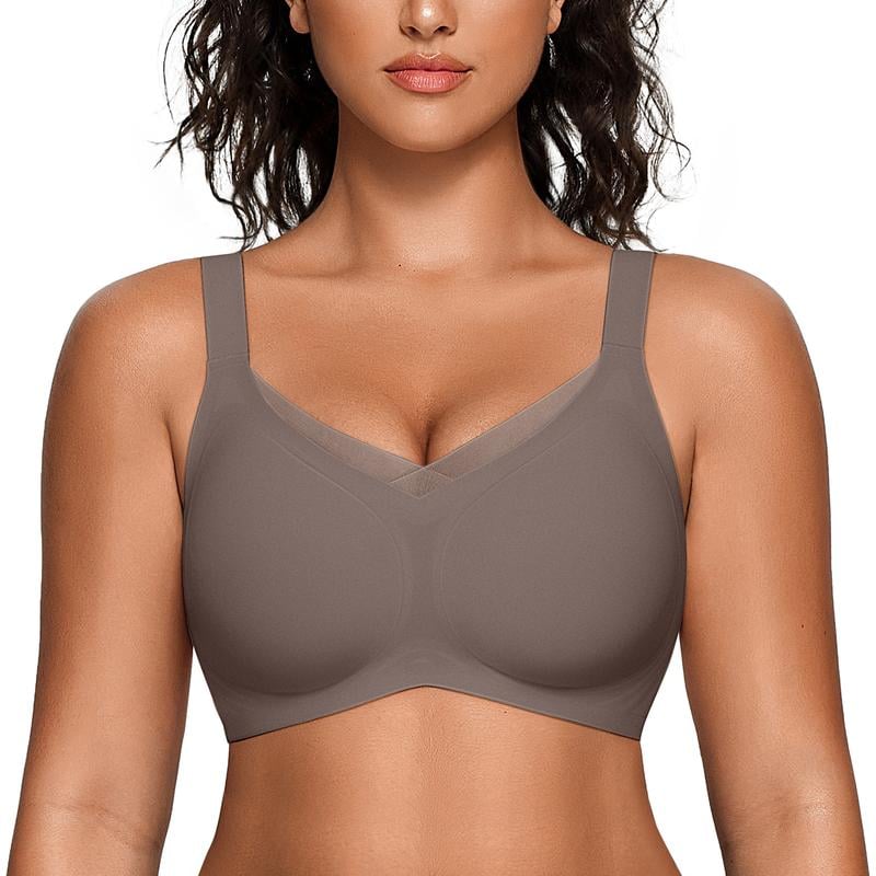 Damesschoenen Draadloze V-Hals Oversteek Mesh Naadloze Push-Up BH