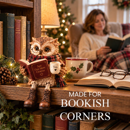 🦉📚 Lezende Uil Decoratie – Een Warm Accent voor Elke Lezer! ✨