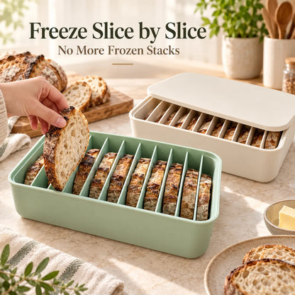 🍞 Siliconen broodvriesdoos met 11 vakjes — Bewaar sneetjes zuurdesembrood apart ❄️