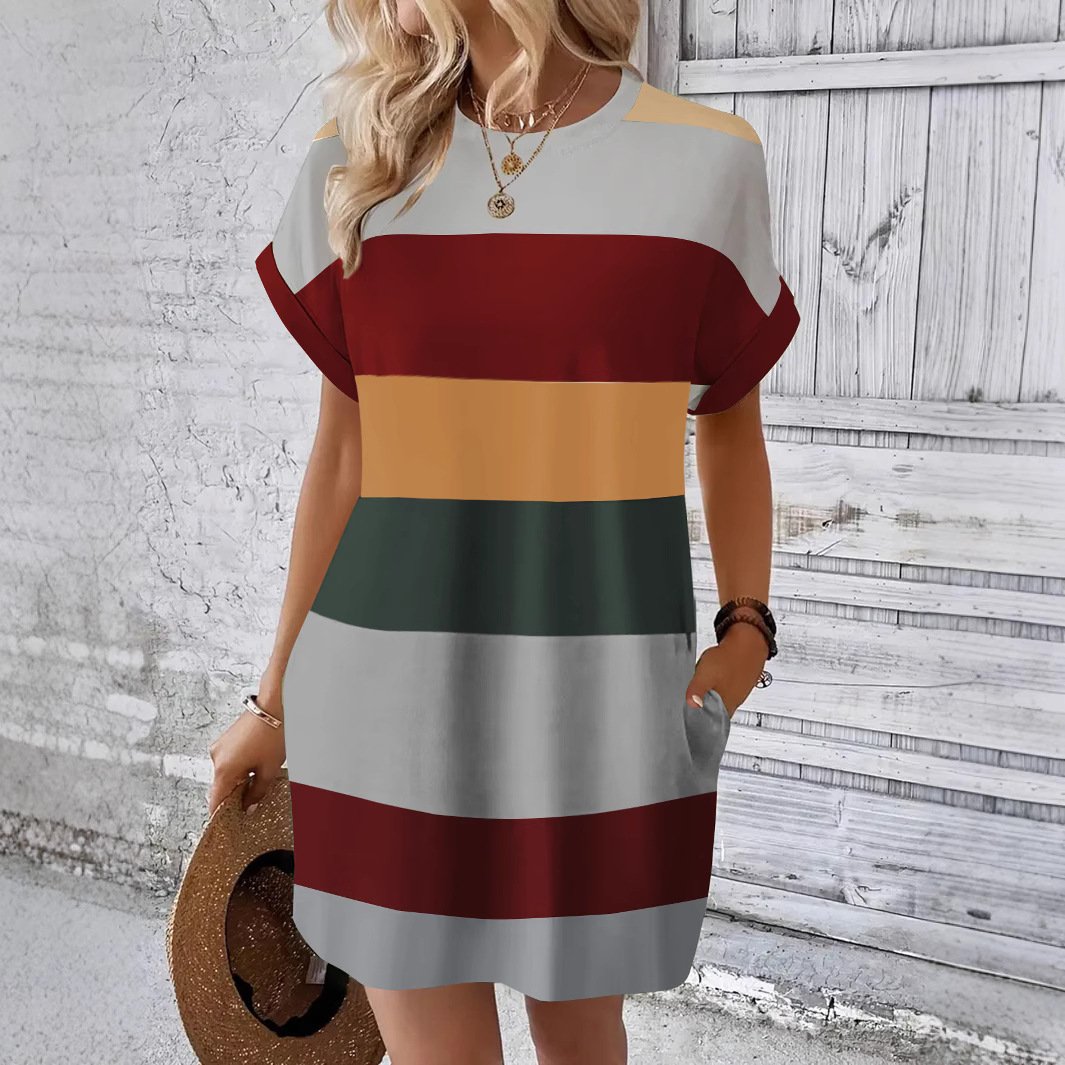 🌟Tijdelijke aanbieding 45% KORTING💥Ronde Halsjurk Voor Dames