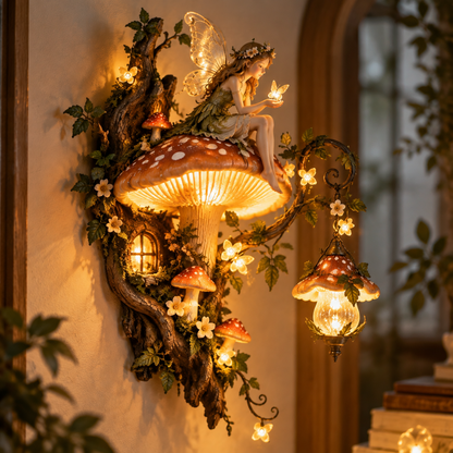 ⏰Beperkte voorraad 50% KORTING - 🧚✨ Wandlamp ‘Betoverde paddenstoelfee’ 🍄🌿