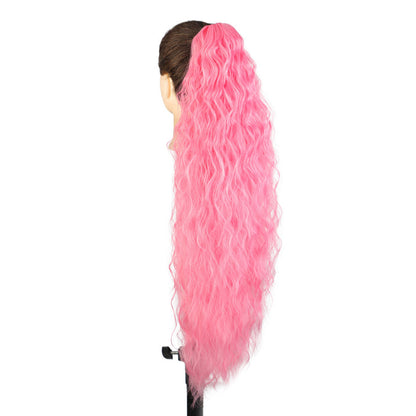💜Water Ripple Lange Krullende Paardenstaart Clip Pruik💜