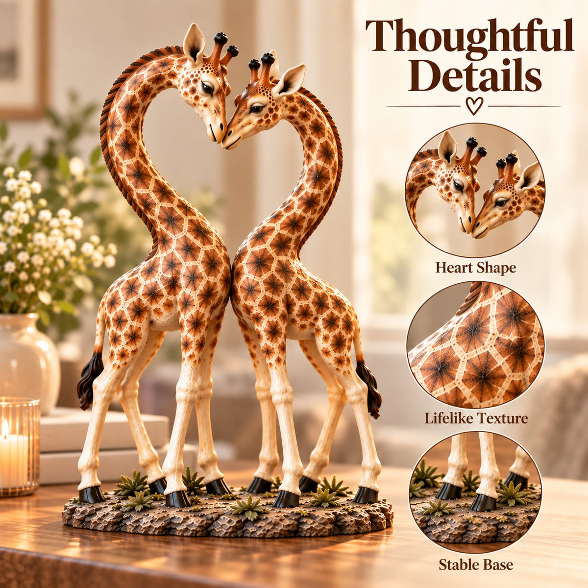 💕🎁Samen is het leuker – Giraffenhart-sculptuur 🦒♡🦒 (✨Bij aankoop van 2 stuks gratis verzending)