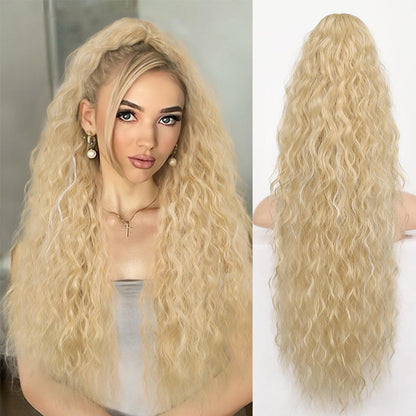 💜Water Ripple Lange Krullende Paardenstaart Clip Pruik💜