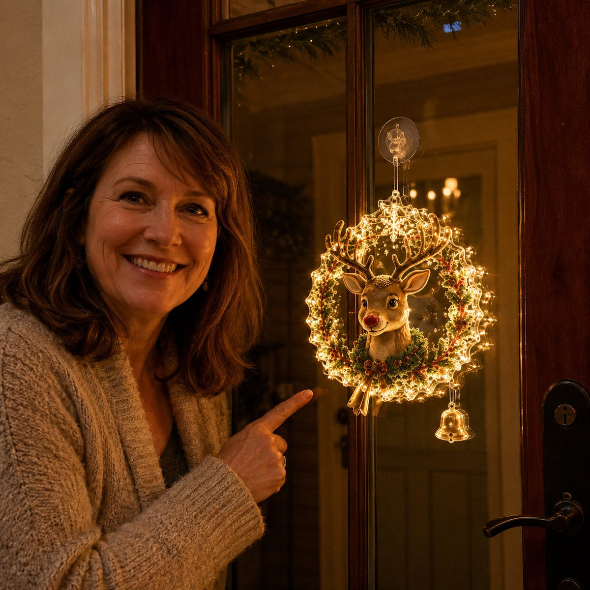 ⏳ Laatste dag: 49% KORTING – 🎄Verlichte kerstversiering voor het raam met zuignap | Warme LED-raamverlichting met dubbellaags ontwerp en diverse feestelijke stijlen ✨