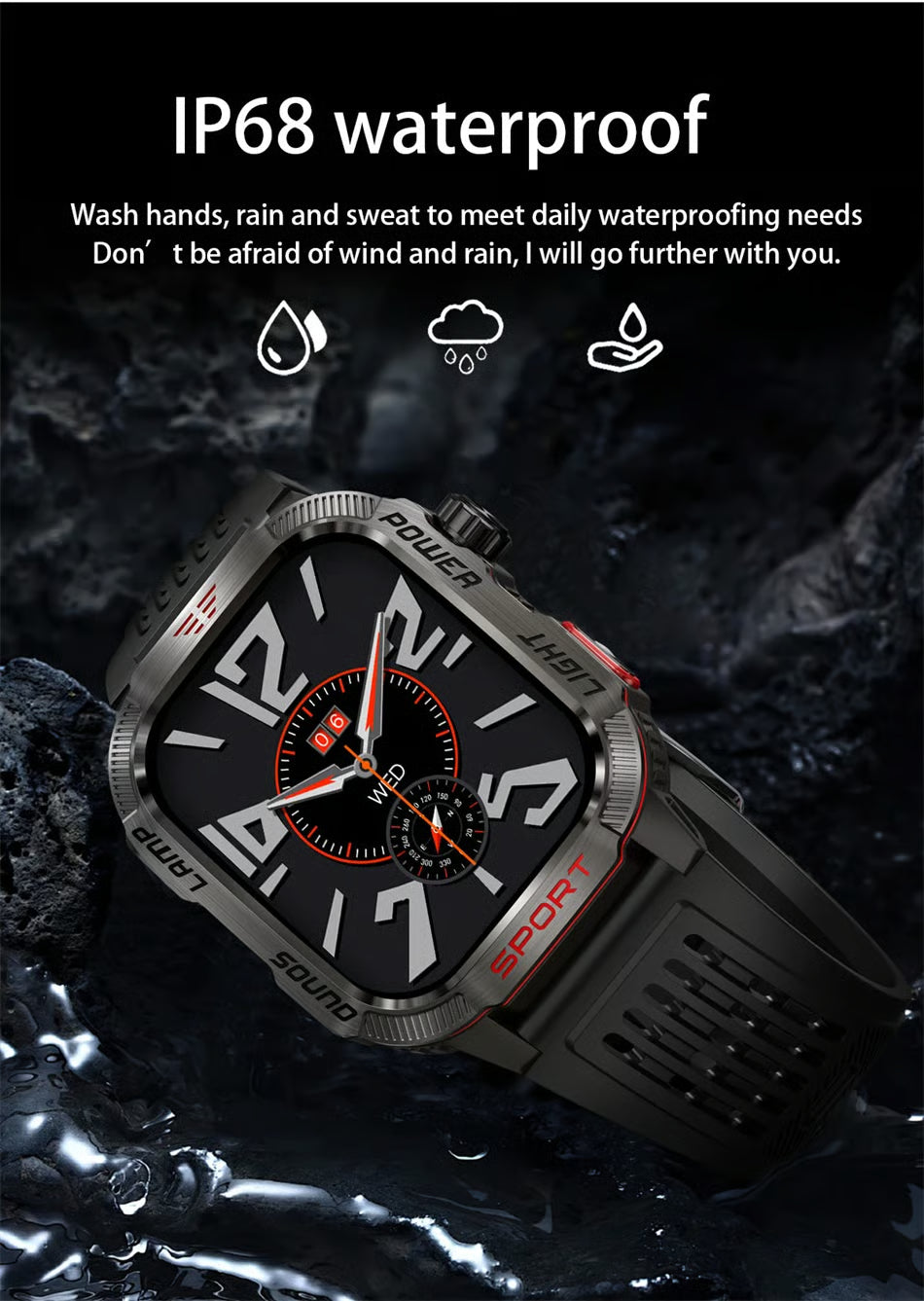 🔥 Laatste dag 70% KORTING – Militaire outdoor sport smartwatch voor heren, compatibel met Android en iOS