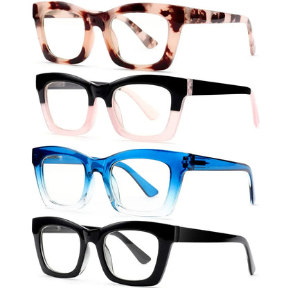 Hot Sale👓Anti Blue Light Glasses Set 4 Pairs Style Unisex Reading Glasses