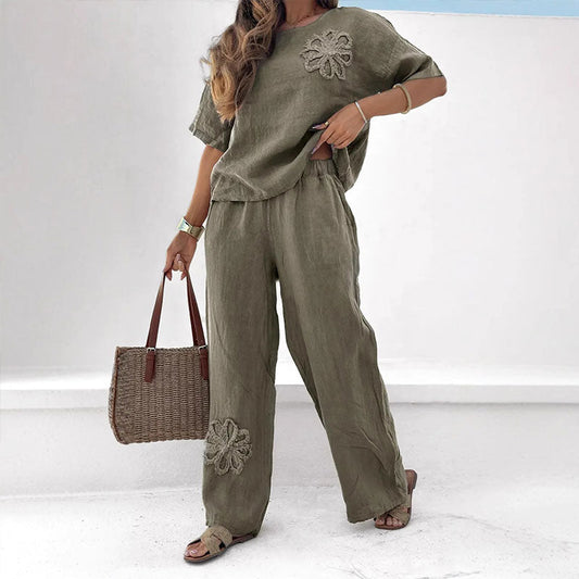 🌟45% KORTING voor een beperkte tijd op een tweedelige set🎁Geborduurd Casual Pak (2 Stuks)