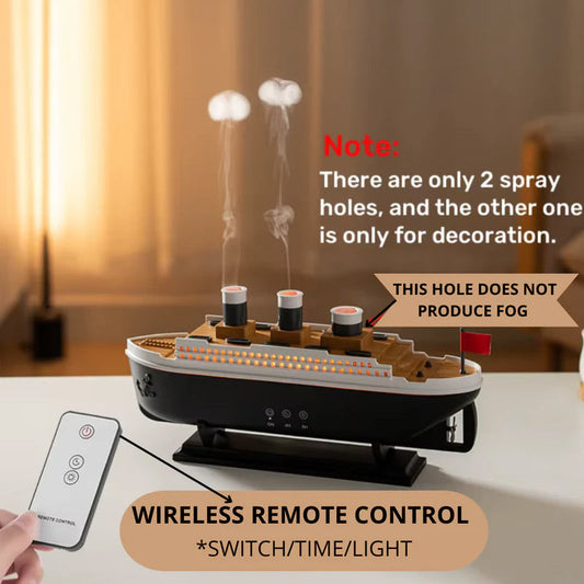 Scheepsmodel luchtbevochtiger met led-verlichting en afstandsbediening