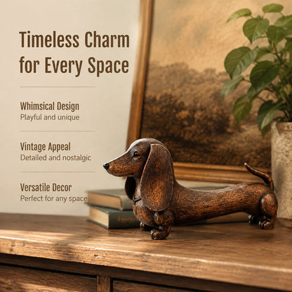 🐶Decoratief ornament in de vorm van een teckelsculptuur.