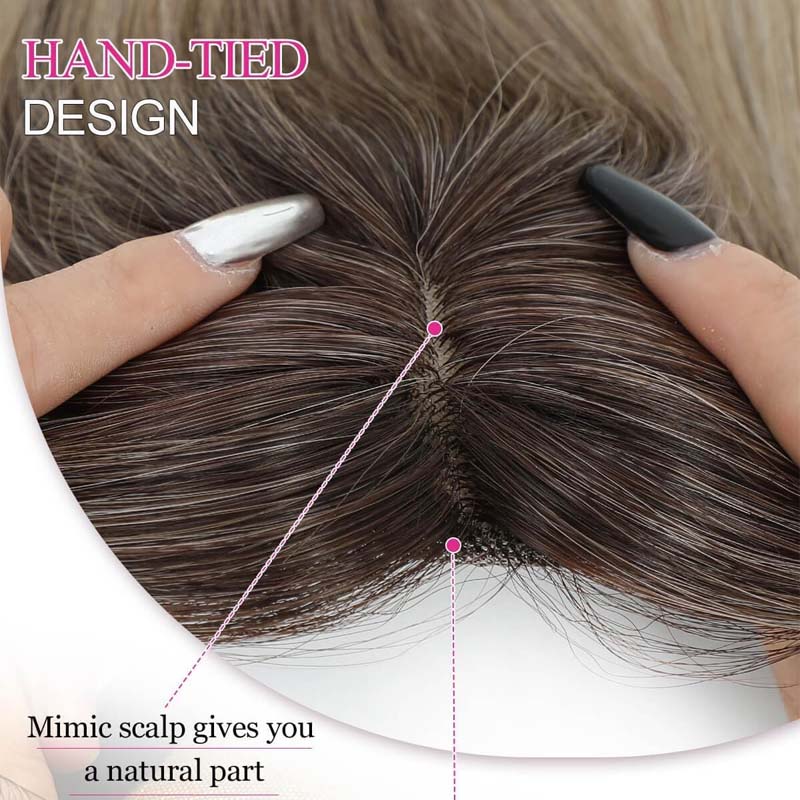 Golvend haarstuk | Ultradunne haarbasis | Licht haarstuk | Natuurlijk Remy haarstuk | Frisse look in seconden