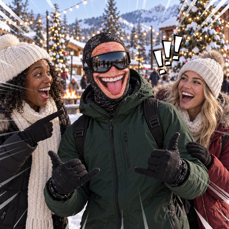 Grappig gezichtsmasker voor ski's – Hilarische bivakmuts voor de winter en het skiën