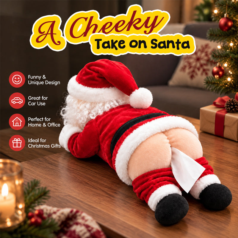 🎅🌟 Grappige Kerstman Billen Tissuebox – Een Lach Gegarandeerd!