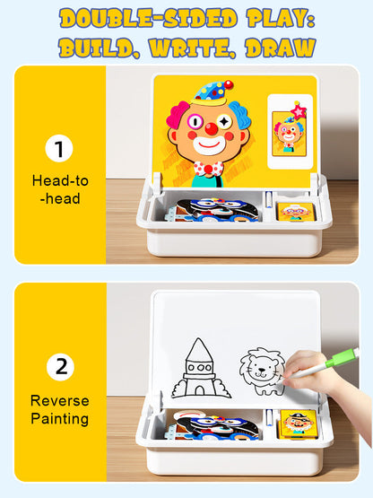 Magnetische puzzels gezicht aankleden reizen spel dubbele kant kleuterschool educatief leren speelgoed voor kinderen