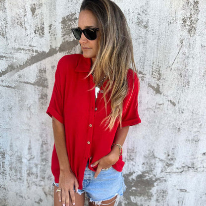 🌸Lentespecialiteiten💐 Casual monochroom los damesoverhemd