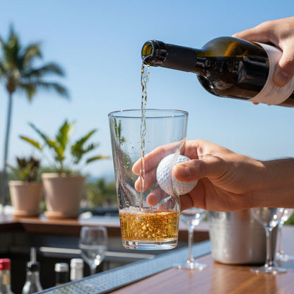 🍺⛳ Stuck-in-Glass Bierglas met Golfbal – Creatief & Uniek