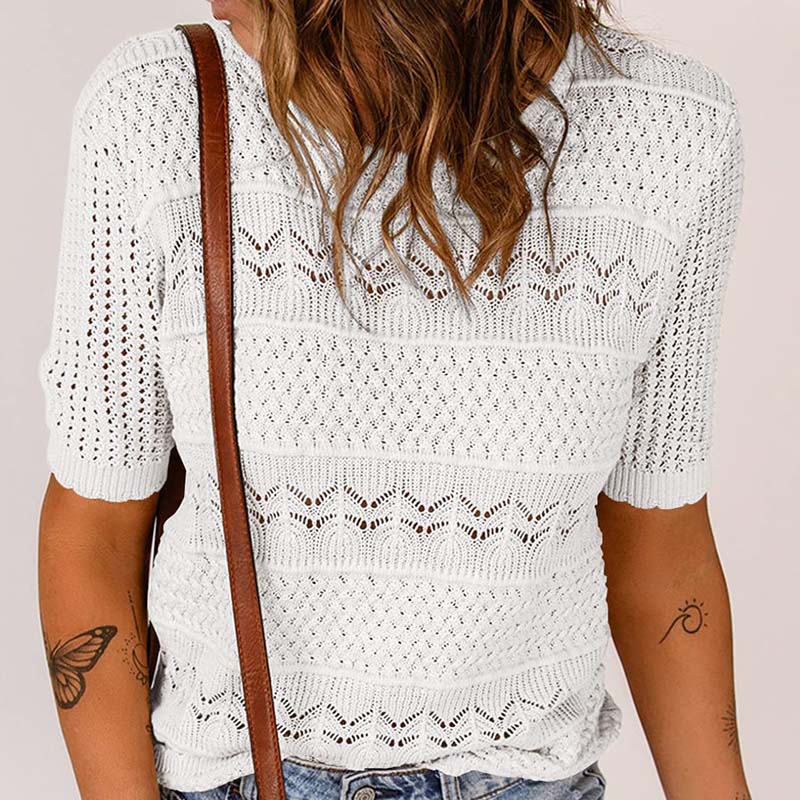 🌸Hol gehaakt shirt met korte mouwen