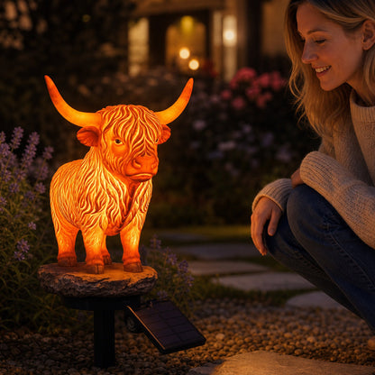💡🐮 Zonne-energie-lamp in de vorm van een hooglandkoe