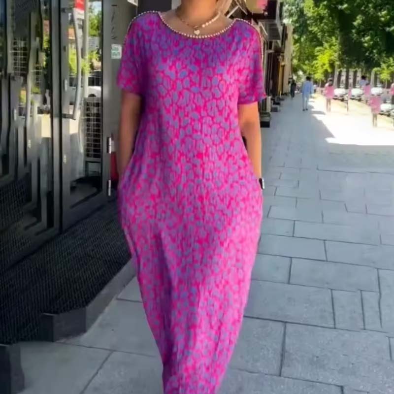 🌟Tijdelijke aanbieding 49% KORTING🎁Lange Jurk Met Korte Mouwen