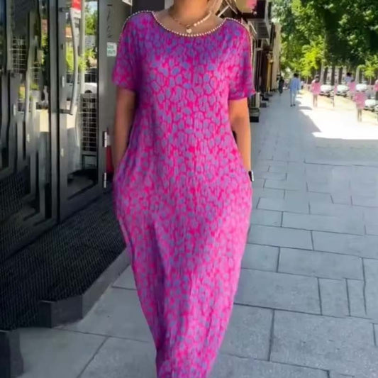 🌟Tijdelijke aanbieding 49% KORTING🎁Lange Jurk Met Korte Mouwen