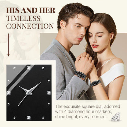 ⌚Modieus vierkant keramisch quartzhorloge