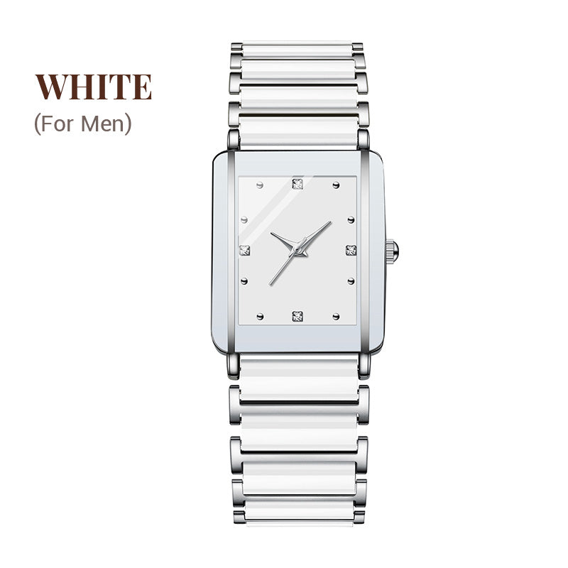 ⌚Modieus vierkant keramisch quartzhorloge
