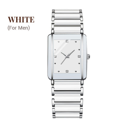 ⌚Modieus vierkant keramisch quartzhorloge