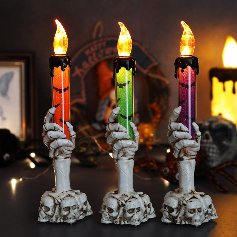 LED-kaarsdecoratie in de vorm van een spookhand voor Hallowee