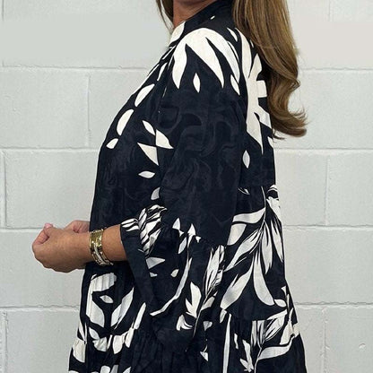 ⏳Beperkte tijd 60% korting! 💥 🌸 Damestop met wijde mouwen en ruches met v-hals.