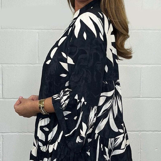 ⏳Beperkte tijd 60% korting! 💥 🌸 Damestop met wijde mouwen en ruches met v-hals.