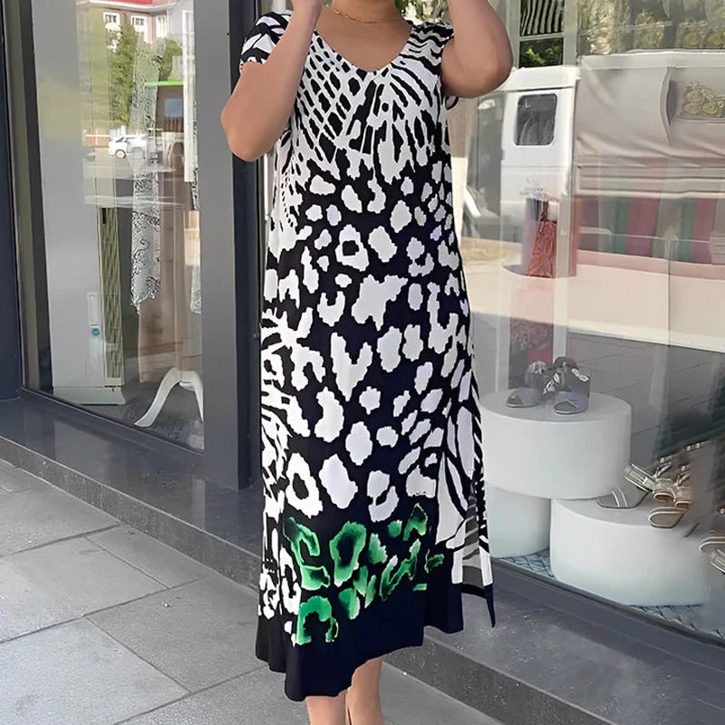 🌸 Modieus gedrukte lange jurk | Los en luchtig ✨ Modieus gedrukte lange jurk