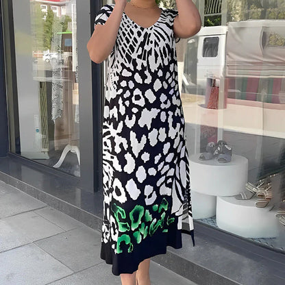 🌸 Modieus gedrukte lange jurk | Los en luchtig ✨ Modieus gedrukte lange jurk