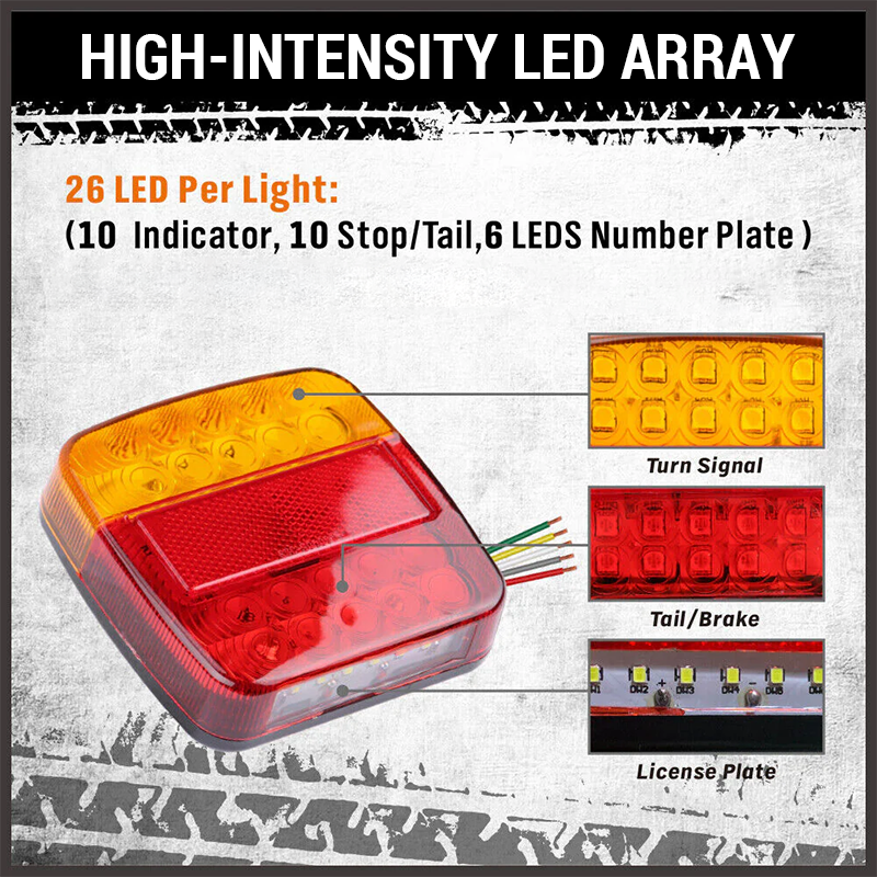🔥LAATSTE DAG – 49% KORTING🔥LED-vierkante lampen met twee kleuren voor vrachtwagens en bestelwagen