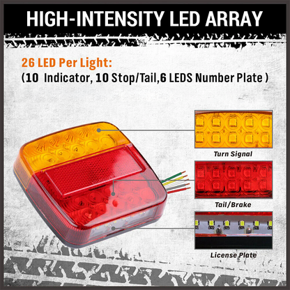 🔥LAATSTE DAG – 49% KORTING🔥LED-vierkante lampen met twee kleuren voor vrachtwagens en bestelwagen