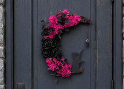🌙Handmade Halloween Cat Wreath