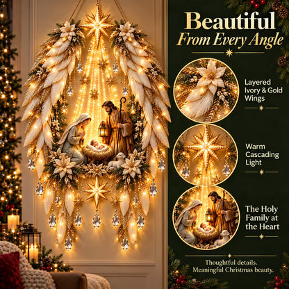 ✨👼 3D Hemelse engelenvleugels Kerststalverlichting✨ – Verlichte kerstwanddecoratie ✈️