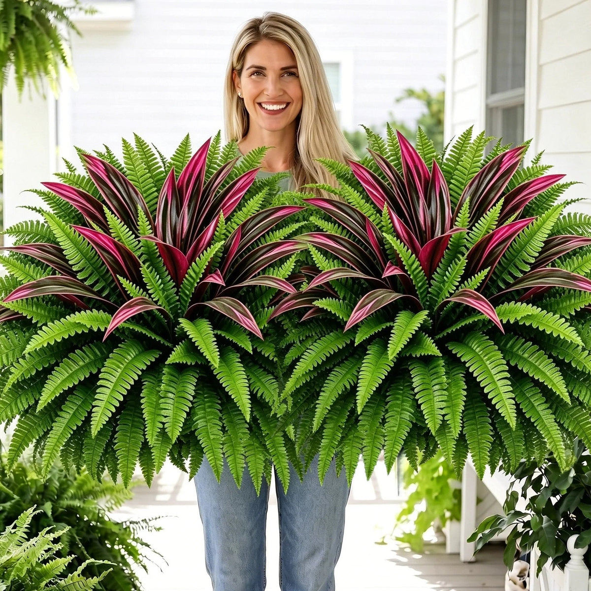 🌿 Levensechte kunstvaren & rode dracaena: UV-bestendige plant voor buiten! ✨