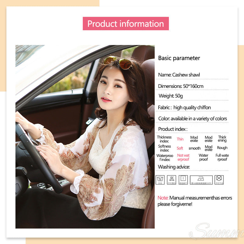 Zomer Chiffon Zon Bescherming Sjaal (2 stuks)