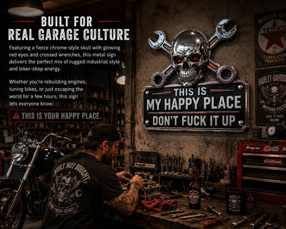 🔥Vaderdag: 49% korting 💀“This Is My Happy Place” - muurbord voor in de garage