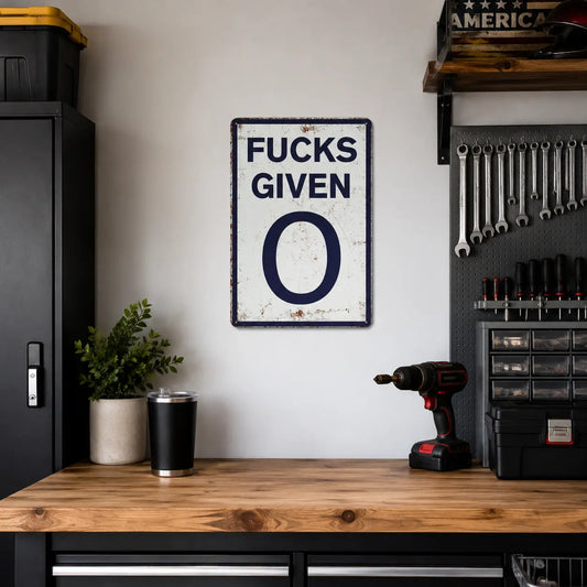 Grappig vintage metalen bordje – Parodie op snelheidslimiet, decoratie voor garage of mancave