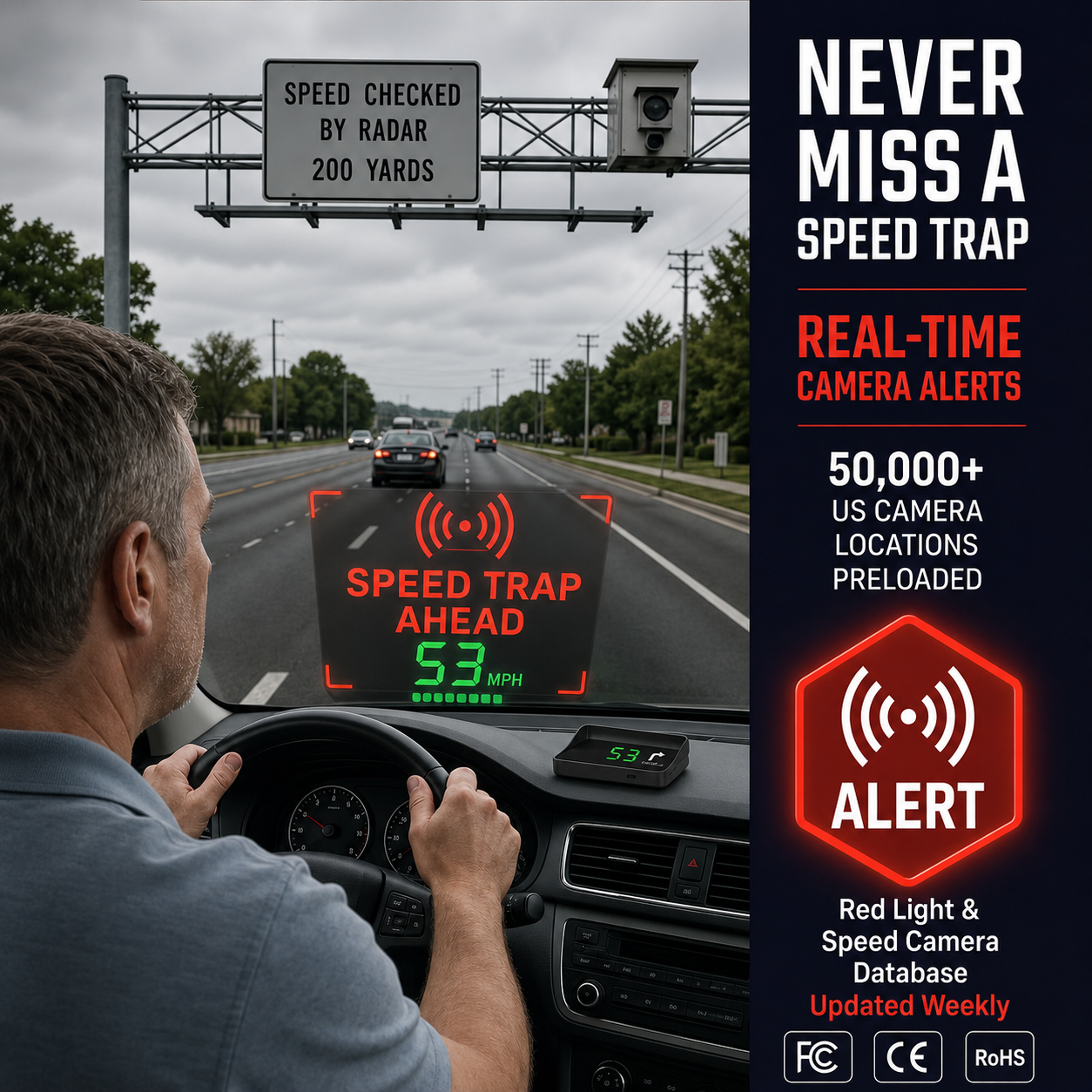 Head-Up Display (HUD) – GPS voor de auto met digitale snelheidsmeter