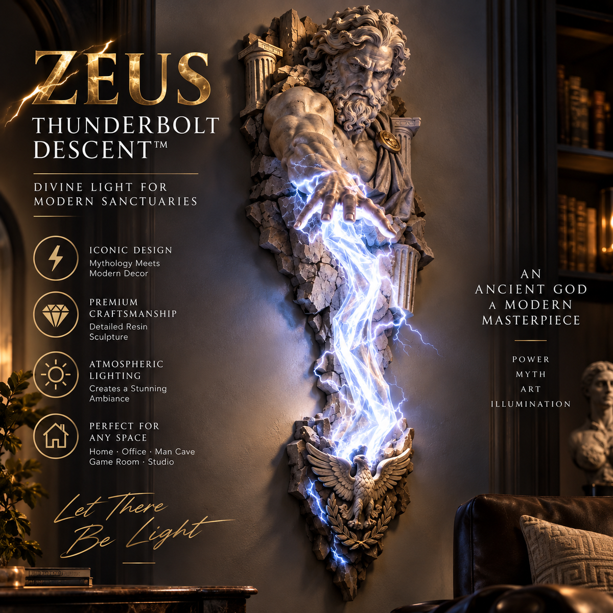 ⏰ Beperkte voorraad 50% KORTING  ⚡🌊 Collectie wandlampen met mythologische beelden 🏛️✨