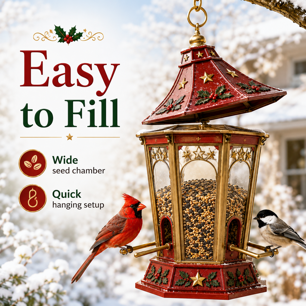 🎄 Christmas Bird Feeder Collection™ – Feestelijke hangende voederbakken voor wilde vogels