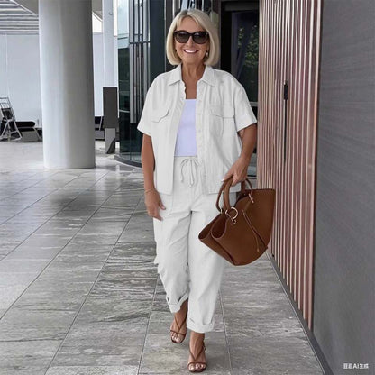 💞Gratis verzending⏳Tweedelige Set Van Katoen En Linnen